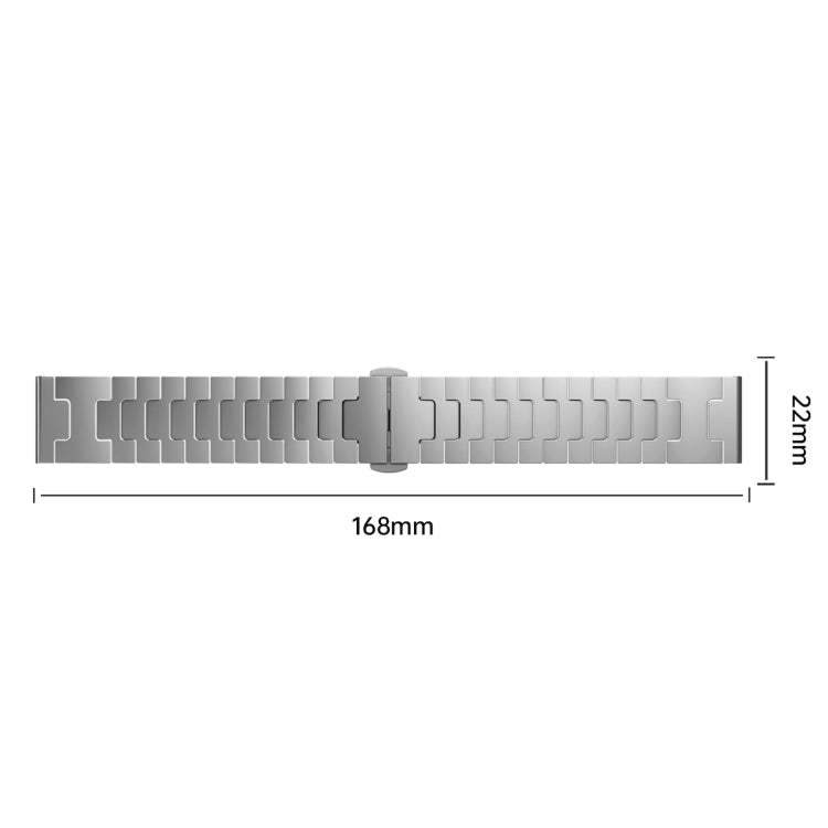 For Garmin Forerunner 255 Titanium Alloy 22mm Metal Watch Band(Black) - Watch Bands by PMc TechLife | Online Shopping South Africa | PMc TechLife | Buy Now Pay Later Mobicred