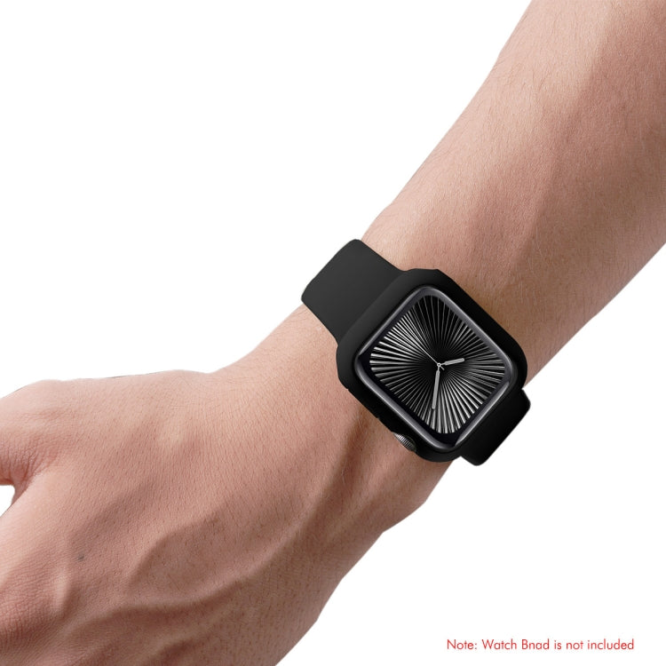 For Apple Watch Series 10 46mm ENKAY Hat-Prince 2 in 1 Solid Color PC Watch Case with Full Coverage PMMA Soft Film(Silver) - free shipping - PMc TechLife - Order now!