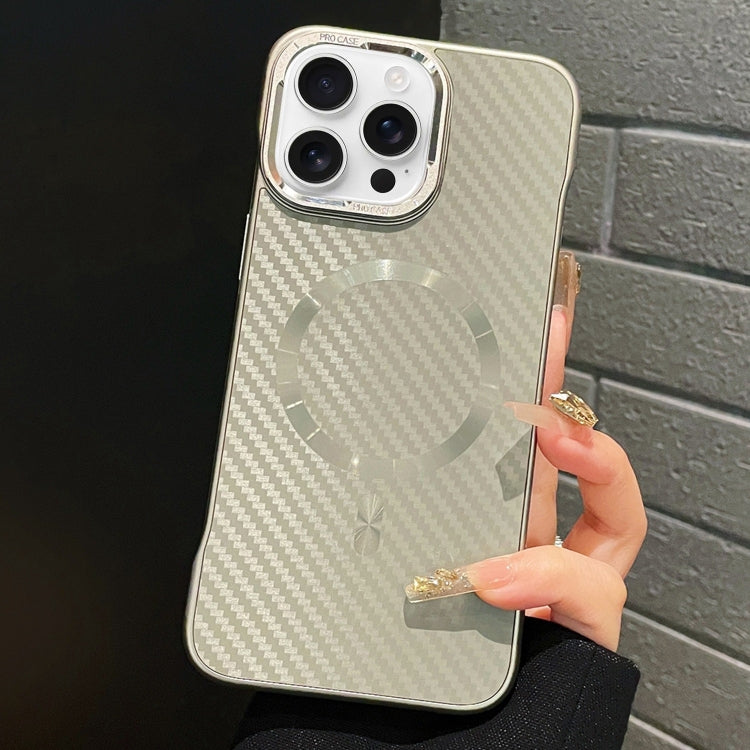For iPhone 16 Pro AG Carbon Fiber Frameless MagSafe Phone Case(Grey) - iPhone 16 Pro Cases by PMc TechLife | Online Shopping South Africa | PMc TechLife | Buy Now Pay Later Mobicred
