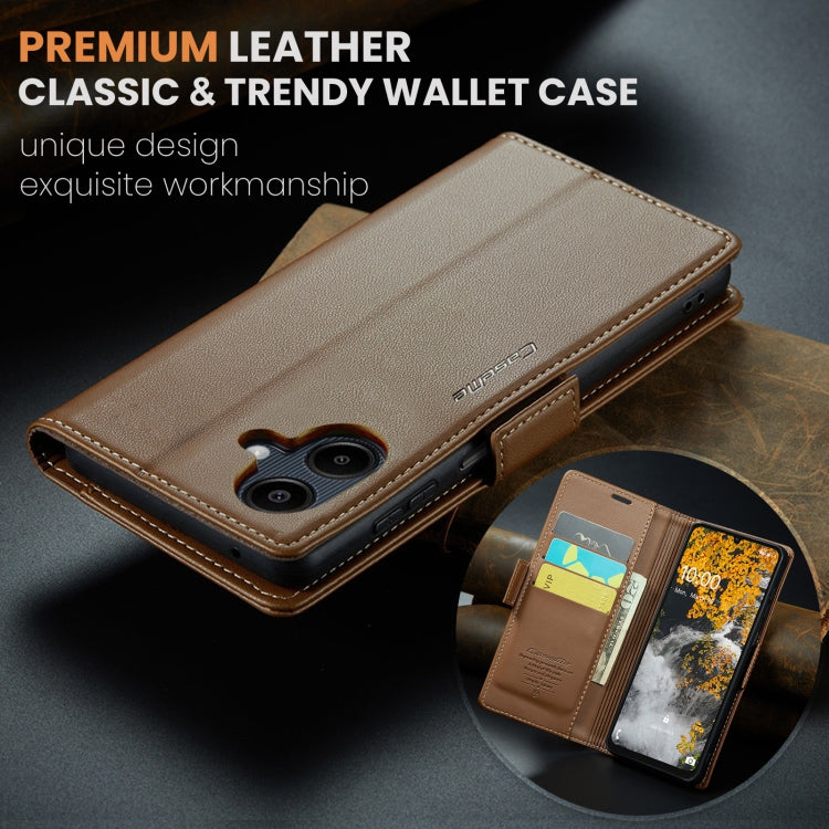 For Samsung Galaxy A06 CaseMe 023 Butterfly Buckle Litchi Texture RFID Anti-theft Leather Phone Case(Brown) - Galaxy Phone Cases by CaseMe | Online Shopping South Africa | PMC Jewellery | Buy Now Pay Later Mobicred