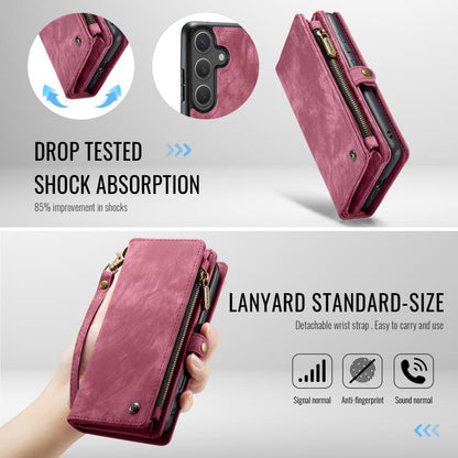 For Samsung Galaxy S25 5G CaseMe 008 Detachable Multifunctional Leather Phone Case(Wine Red) - Galaxy S25 5G Cases by CaseMe | Online Shopping South Africa | PMC Jewellery | Buy Now Pay Later Mobicred