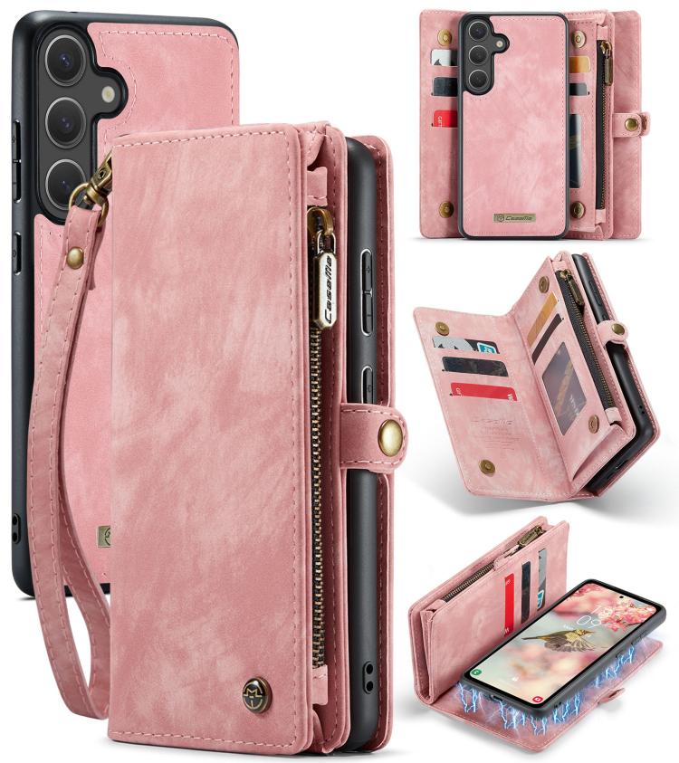 For Samsung Galaxy S25+ 5G CaseMe 008 Detachable Multifunctional Leather Phone Case(Pink) - Galaxy S25+ 5G Cases by CaseMe | Online Shopping South Africa | PMC Jewellery | Buy Now Pay Later Mobicred