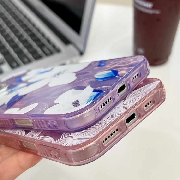 For iPhone 16e Electroplating Flowers Plants Texture TPU Phone Case(Bougainvillea FL8) - iPhone 16e Cases by PMC TechLife | Online Shopping South Africa | PMC TechLife | Buy Now Pay Later Mobicred