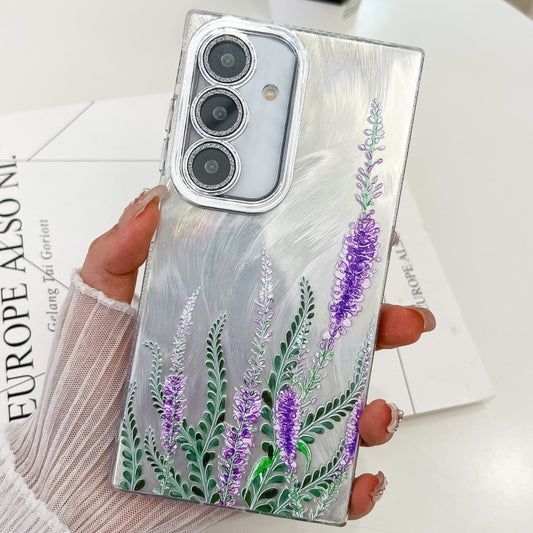 For Samsung Galaxy S25+ 5G Electroplating Flowers Plants Texture TPU Phone Case(Lavender FL3) - Galaxy S25+ 5G Cases by PMC Jewellery | Online Shopping South Africa | PMC Jewellery | Buy Now Pay Later Mobicred