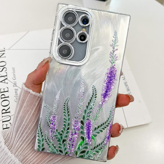 For Samsung Galaxy S25 Ultra 5G Electroplating Flowers Plants Texture TPU Phone Case(Lavender FL3) - Galaxy S25 Ultra 5G Cases by PMC Jewellery | Online Shopping South Africa | PMC Jewellery | Buy Now Pay Later Mobicred