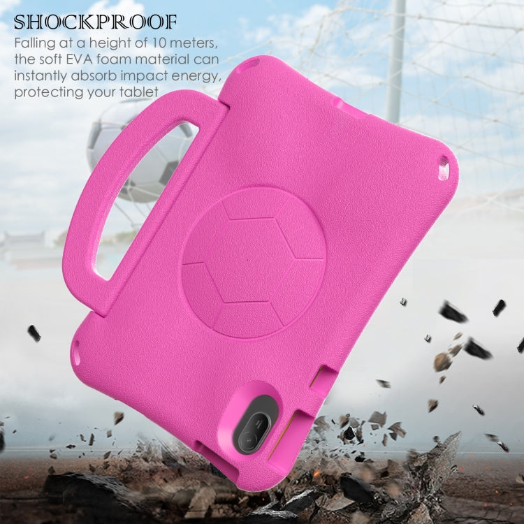 For Huawei MatePad SE 11 2024 Handle Football Shaped EVA Shockproof Tablet Case(Rose Red) - Huawei by PMC TechLife | Online Shopping South Africa | PMC TechLife | Buy Now Pay Later Mobicred