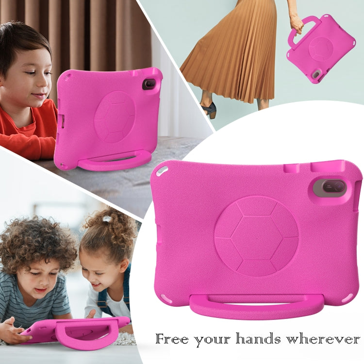 For Huawei MatePad SE 11 2024 Handle Football Shaped EVA Shockproof Tablet Case(Rose Red) - Huawei by PMC TechLife | Online Shopping South Africa | PMC TechLife | Buy Now Pay Later Mobicred