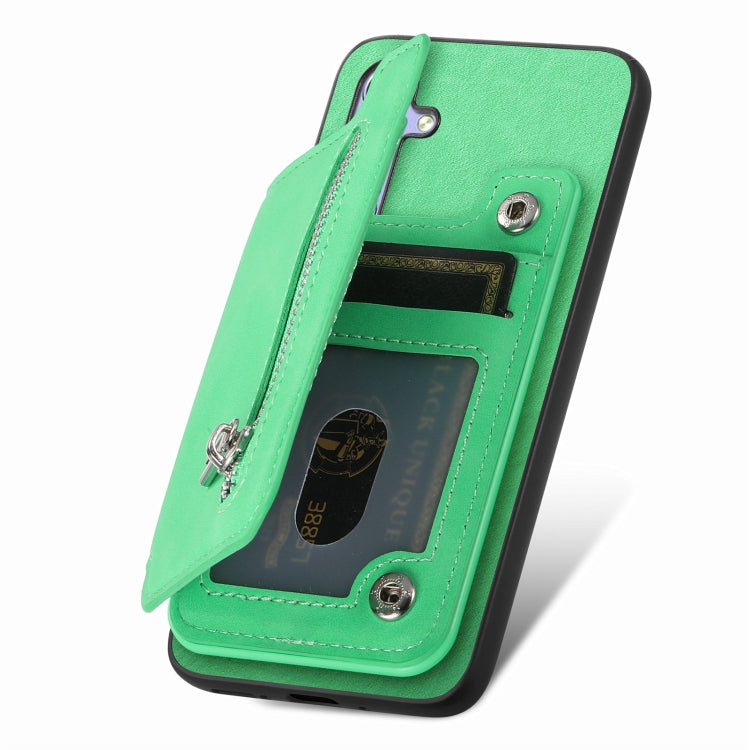 For Huawei nova 13 Pro Retro MagSafe Zipper Wallet Card Bag Back Phone Case(Green) - Huawei Cases by PMC TechLife | Online Shopping South Africa | PMC TechLife | Buy Now Pay Later Mobicred