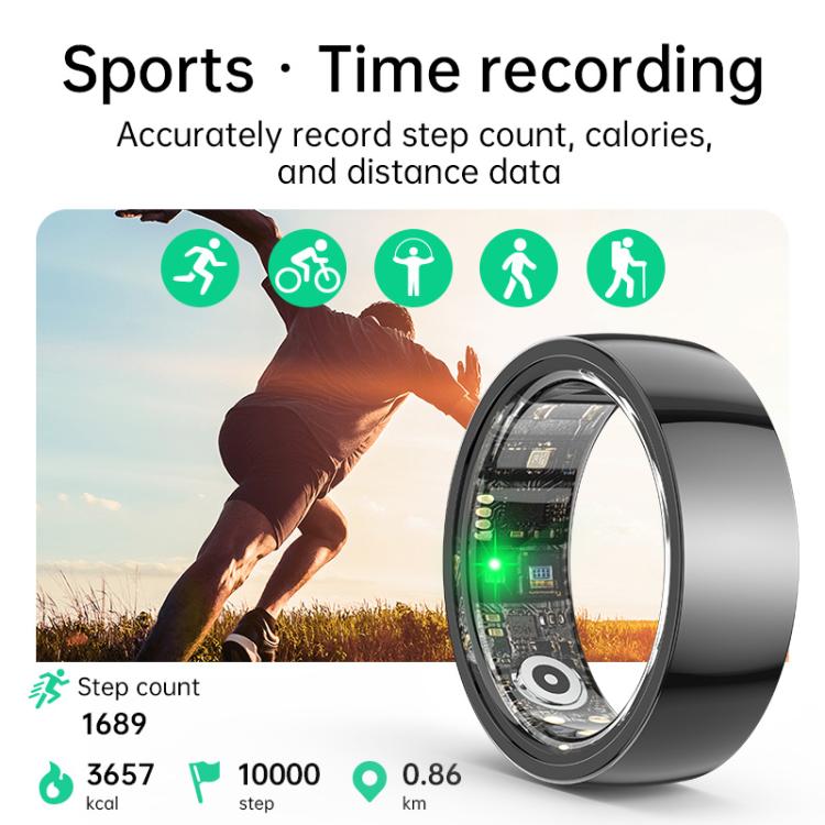 R1000 SIZE 8 Smart Ring, Support Heart Rate / Blood Oxygen / Sleep / Multiple Sports Modes(Black) - free shipping - PMC TechLife - Order now!