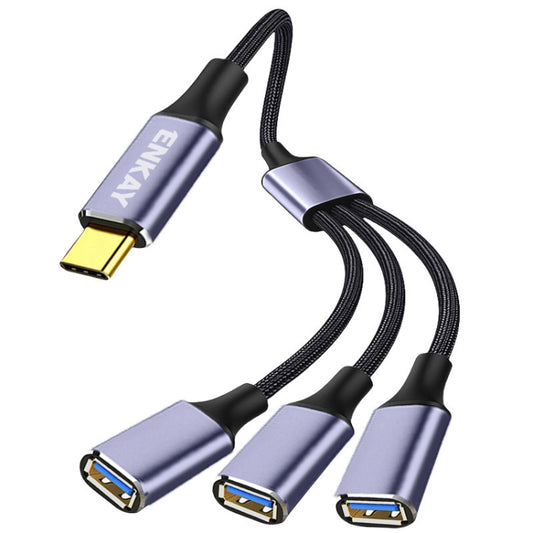 ENKAY ENK-CB171 Type-C to 3 USB 2.0 OTG Splitter Cable Extension Cord, Length:1.2m - Cable & Adapters by ENKAY | Online Shopping South Africa | PMC Jewellery | Buy Now Pay Later Mobicred