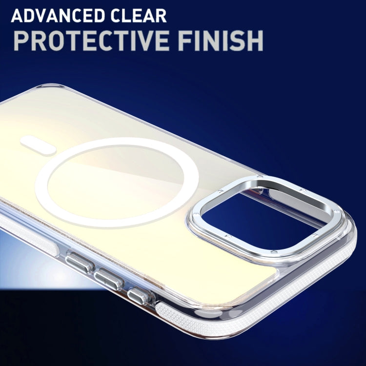 For iPhone 16e Dual-Color Gradient Discolor MagSafe Phone Case(White) - iPhone 16e Cases by PMC TechLife | Online Shopping South Africa | PMC TechLife | Buy Now Pay Later Mobicred