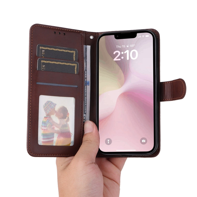 For iPhone 16e ENKAY Card Wallet Calf Texture Leather Phone Case with Screen Film(Black) - iPhone 16e Cases by ENKAY | Online Shopping South Africa | PMC TechLife | Buy Now Pay Later Mobicred