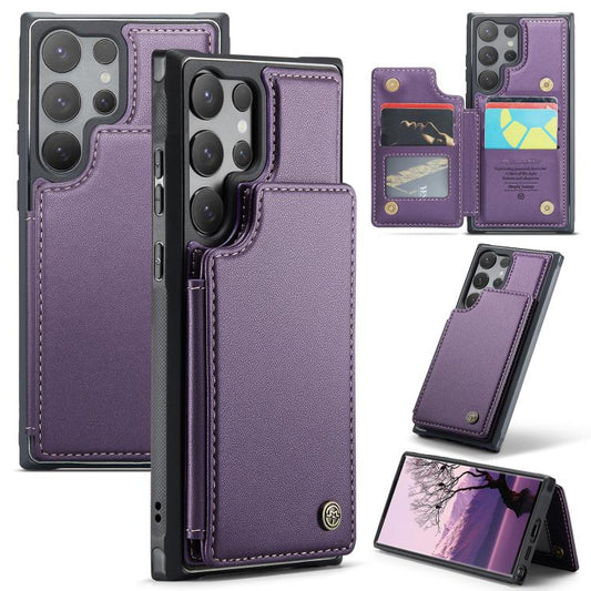 For Samsung Galaxy S25 Ultra 5G CaseMe C22 Card Slots Holder RFID Anti-theft Phone Case(Purple) - Galaxy S25 Ultra 5G Cases by CaseMe | Online Shopping South Africa | PMC Jewellery | Buy Now Pay Later Mobicred