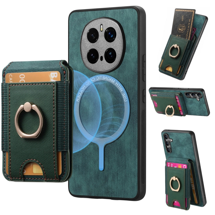 For Honor Magic7 Pro Retro Splitable Magnetic Stand Card Bag Leather Phone Case(Green) - Honor Cases by PMC TechLife | Online Shopping South Africa | PMC TechLife | Buy Now Pay Later Mobicred