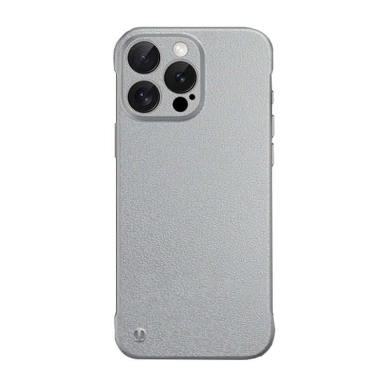 For iPhone 14 Pro Frameless Litchi Texture PC Phone Case(Titanium Silver) - iPhone 14 Pro Cases by PMc TechLife | Online Shopping South Africa | PMc TechLife | Buy Now Pay Later Mobicred