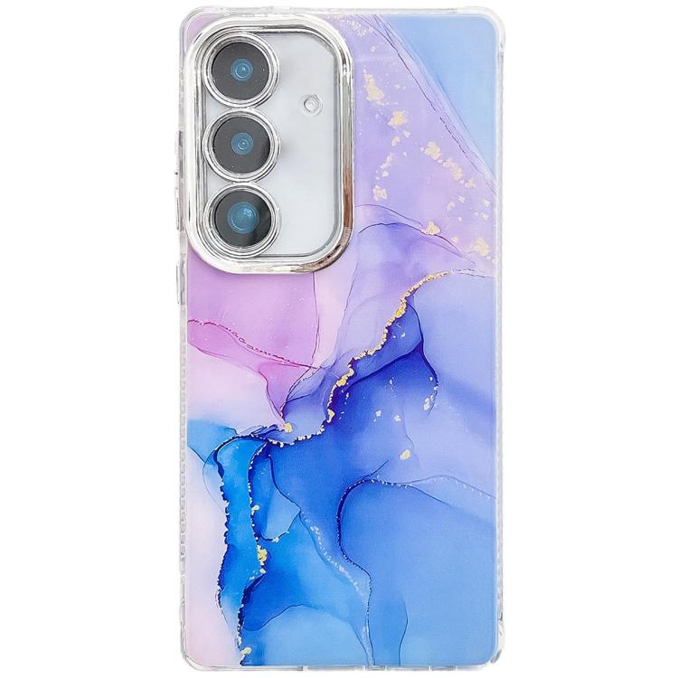 For Samsung Galaxy S25 5G Electroplated Marble Texture Phone Case(Purple Blue M18) - Galaxy S25 5G Cases by PMC Jewellery | Online Shopping South Africa | PMC Jewellery | Buy Now Pay Later Mobicred
