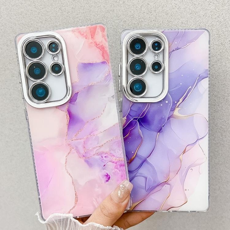 For Samsung Galaxy S25 5G Electroplated Marble Texture Phone Case(Blue Green M9) - Galaxy S25 5G Cases by PMC Jewellery | Online Shopping South Africa | PMC Jewellery | Buy Now Pay Later Mobicred