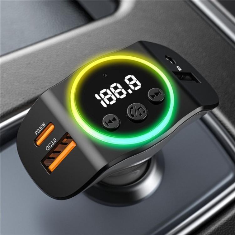 C8 Bluetooth 5.3 Receiver Hands-Free Calling with AUX Port Dual USB Port Car Charger(Grey) - Bluetooth Car Kits by PMC TechLife | Online Shopping South Africa | PMC TechLife | Buy Now Pay Later Mobicred