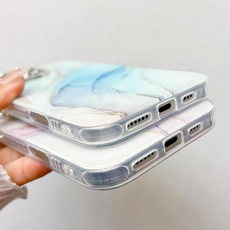 For iPhone 16e Electroplated Marble Texture Phone Case(Yellow Green M13) - iPhone 16e Cases by PMC TechLife | Online Shopping South Africa | PMC TechLife | Buy Now Pay Later Mobicred