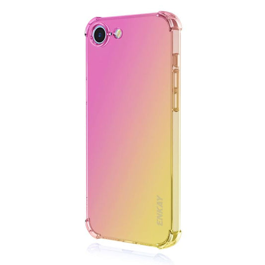 For iPhone 16e ENKAY Hat-Prince Gradient Airbag TPU Phone Case(Pink Gold) - iPhone 16e Cases by ENKAY | Online Shopping South Africa | PMC Jewellery | Buy Now Pay Later Mobicred