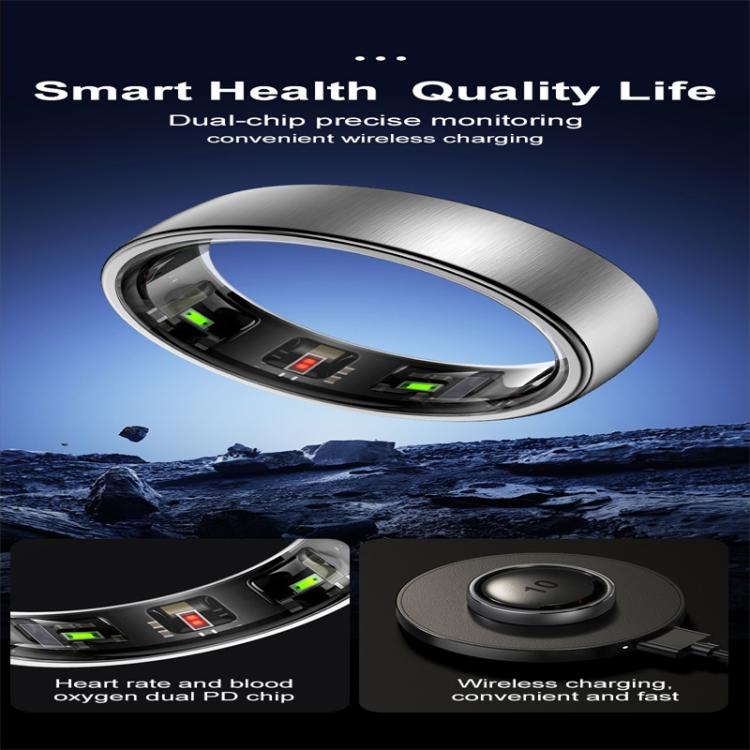 R10 SIZE 12 Smart Ring, Support Heart Rate / Blood Oxygen / Sleep / Multiple Sports Modes(Silver) - free shipping - PMC TechLife - Order now!