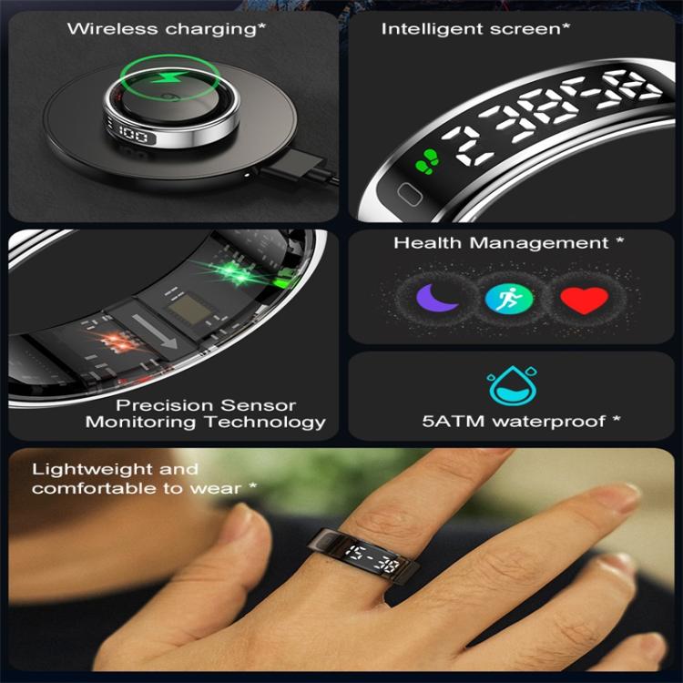 R11 SIZE 8 Smart Ring, Support Heart Rate / Blood Oxygen / Sleep / Multiple Sports Modes(Silver) - free shipping - PMC TechLife - Order now!