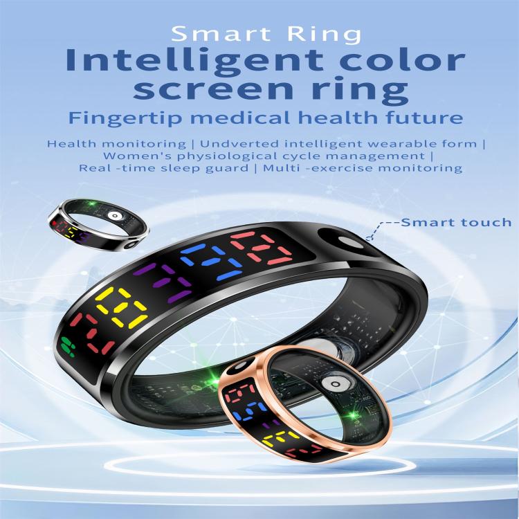 R12 SIZE 8 Smart Ring, Support Heart Rate / Blood Oxygen / Sleep / Multiple Sports Modes(Gold) - free shipping - PMC TechLife - Order now!