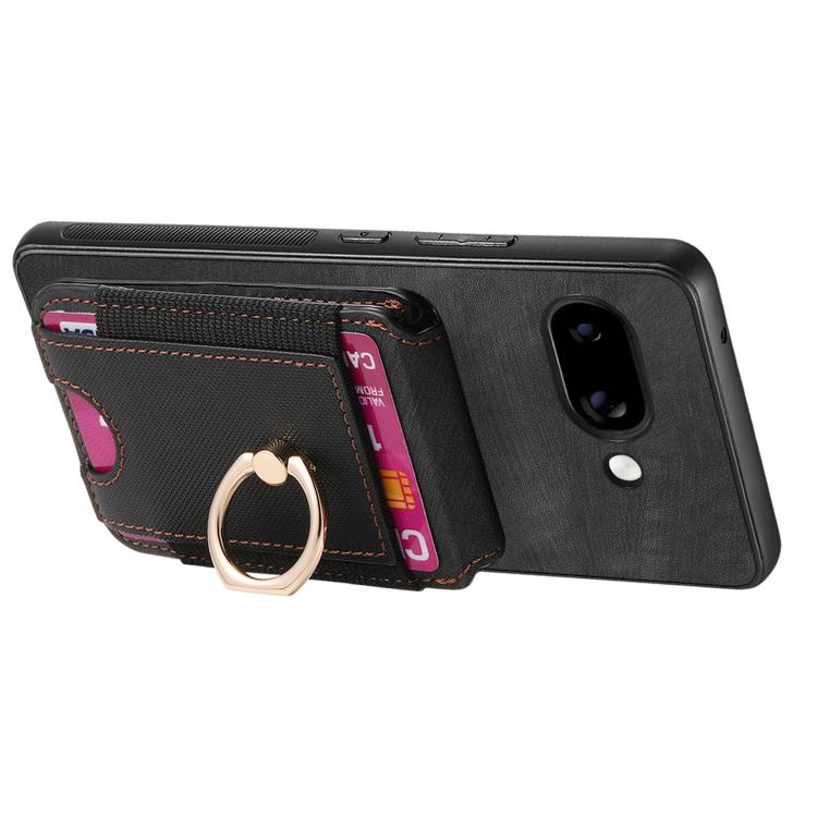 For Google Pixel 9a Retro Splitable Magnetic Stand Card Bag Leather Phone Case(Black) - Google Cases by PMC TechLife | Online Shopping South Africa | PMC TechLife | Buy Now Pay Later Mobicred