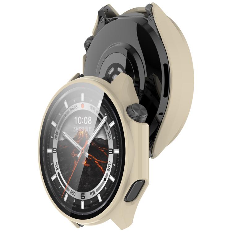 For OPPO Watch X2 Tempered Film Integrated PC Watch Protective Case(Ivory White) - Watch Case by PMC TechLife | Online Shopping South Africa | PMC TechLife | Buy Now Pay Later Mobicred
