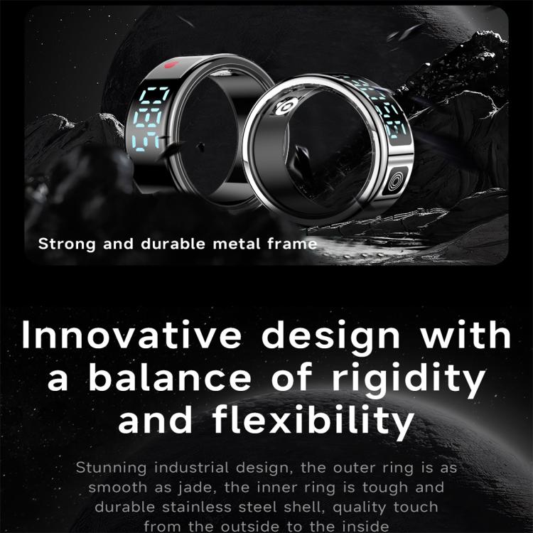 SR08 SIZE 9 Smart Ring, Support Hand Gestures Control / Health Monitoring / Multiple Sports Modes(Black) - free shipping - PMc TechLife - Order now!