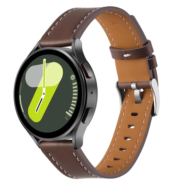 18mm Push Button Silver Steel Buckle Genuine Leather Watch Band(Brown) - free shipping - PMC TechLife - Order now!