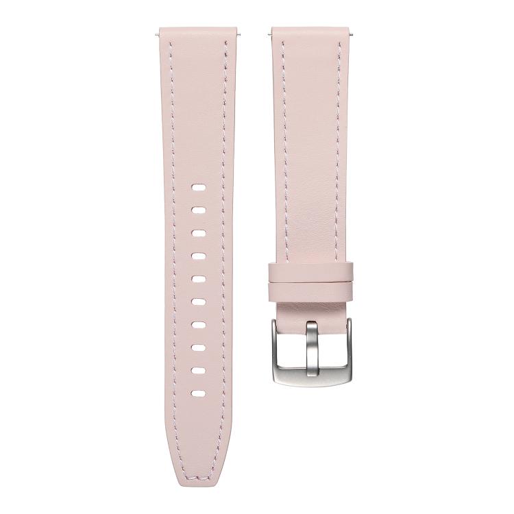 20mm Push Button Silver Steel Buckle Genuine Leather Watch Band(Light Pink) - free shipping - PMC TechLife - Order now!