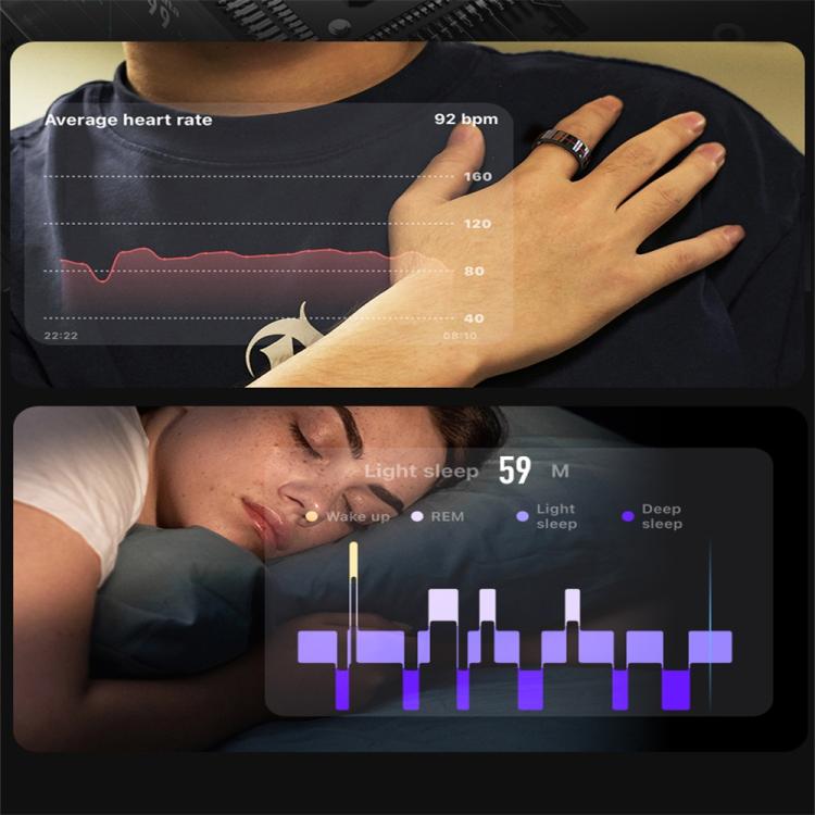 R04 SIZE 13 Smart Ring, Support Heart Rate / Blood Oxygen / Sleep Monitoring / Take Photos(Black) - free shipping - PMC TechLife - Order now!