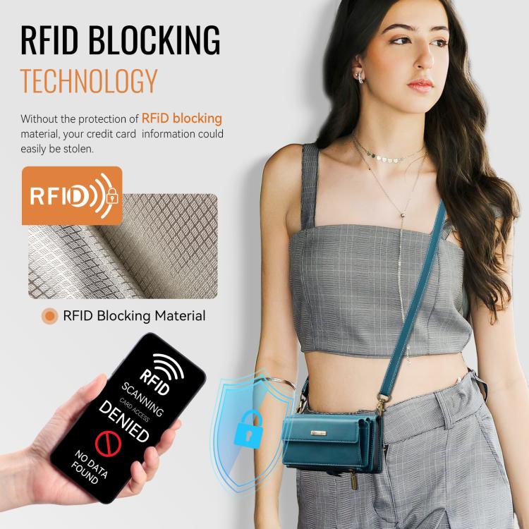 For iPhone 16e CaseMe C39 RFID Blocking Zipper Wallet Leather Phone Case with Crossbody Strap(Green) - free shipping - PMc TechLife - Order now!