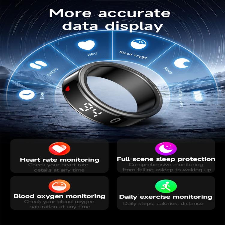 SY01 SIZE 9 Smart Ring, Support Heart Rate / Blood Oxygen / Sleep Monitoring / Multiple Sport Modes(Black) - free shipping - PMC TechLife - Order now!