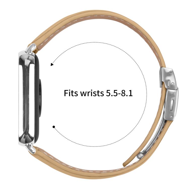 For Xiaomi Smart Bnad 9 Pro / Redmi Watch 5 Lychee Texture Silver Turtle Back Buckle Leather Watch Band(Camel) - free shipping - PMC TechLife - Order now!