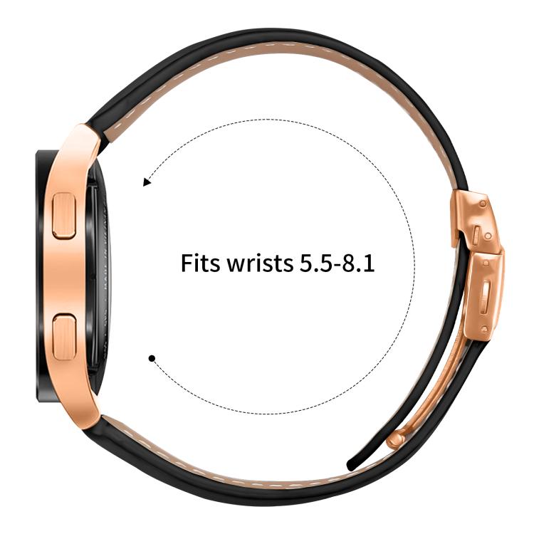 20mm Lychee Texture Rose Gold Turtle Back Buckle Leather Watch Band(Creamy White) - free shipping - PMC TechLife - Order now!