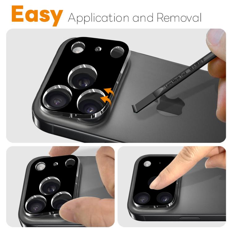 For iPhone 17 Pro Max NORTHJO Camera Lens Protector 3D HD Tempered Glass Film(Black) - iPhone 17 Pro Max Tempered Glass by NORTHJO | Online Shopping South Africa | PMC TechLife | Buy Now Pay Later Mobicred
