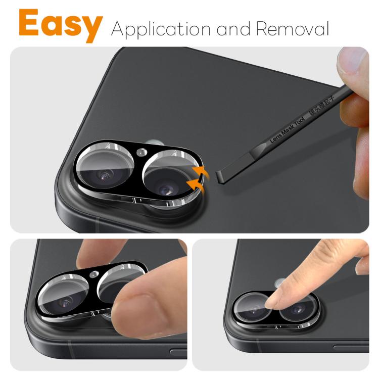 For iPhone 17 2pcs NORTHJO Camera Lens Protector 3D HD Tempered Glass Film(Black) - iPhone 17 Tempered Glass by NORTHJO | Online Shopping South Africa | PMC TechLife | Buy Now Pay Later Mobicred