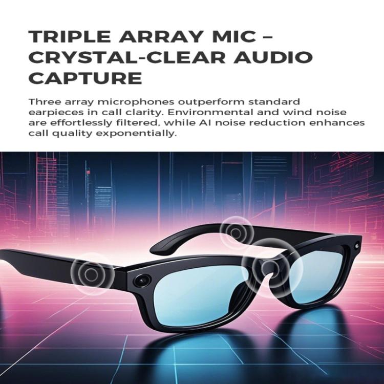 M01 Smart Glasses, with HD Camera, Support Bluetooth Call, AI Intelligent Translation(Black) - Smart Glasses by PMC TechLife | Online Shopping South Africa | PMC TechLife | Buy Now Pay Later Mobicred
