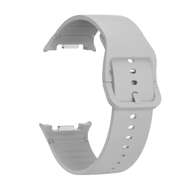 For Samsung Galaxy Watch8 / Watch8 Classic Solid Color Stitched Silicone Watch Band, Size:S(Gray) - free shipping - PMC TechLife - Order now!