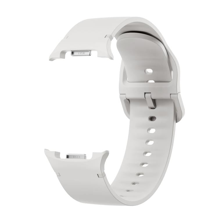 For Samsung Galaxy Watch8 / Watch8 Classic Solid Color Stitched Silicone Watch Band, Size:M(Lime White) - free shipping - PMC TechLife - Order now!