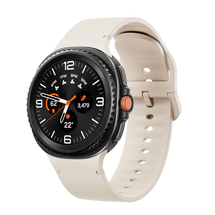 For Samsung Galaxy Watch8 / Watch8 Classic Solid Color Stitched Silicone Watch Band, Size:M(Starlight) - free shipping - PMC TechLife - Order now!