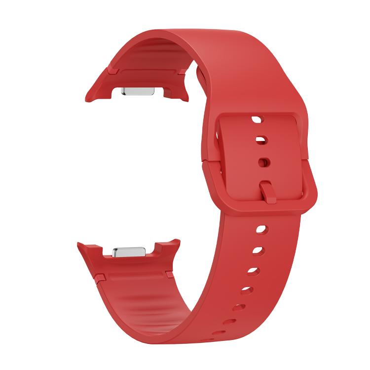 For Samsung Galaxy Watch8 / Watch8 Classic Solid Color Stitched Silicone Watch Band, Size:M(Red) - free shipping - PMC TechLife - Order now!