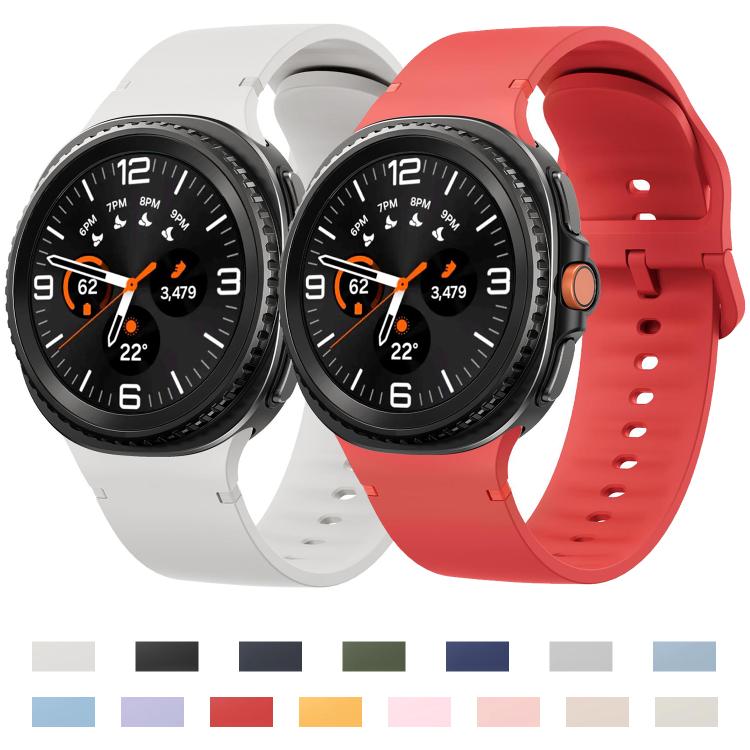 For Samsung Galaxy Watch8 / Watch8 Classic Solid Color Stitched Silicone Watch Band, Size:M(Light Pink) - free shipping - PMC TechLife - Order now!