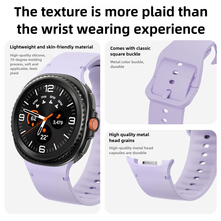 For Samsung Galaxy Watch8 / Watch8 Classic Solid Color Stitched Silicone Watch Band, Size:S(Gray) - free shipping - PMC TechLife - Order now!