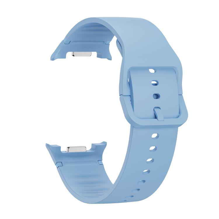 For Samsung Galaxy Watch8 44mm Speed Bezel and Solid Color Stitched Silicone Watch Band(Light Blue Silver) - free shipping - PMC TechLife - Order now!