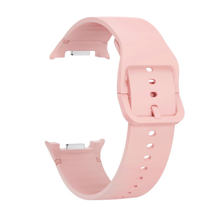 For Samsung Galaxy Watch8 40mm Speed Bezel and Solid Color Stitched Silicone Watch Band(Pink Silver) - free shipping - PMC TechLife - Order now!