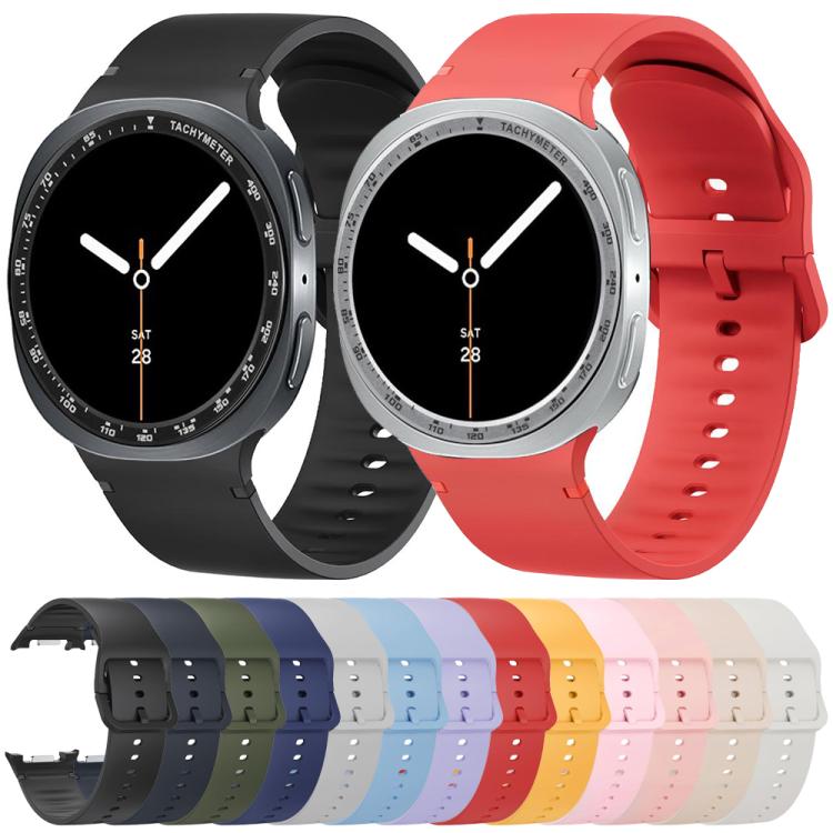 For Samsung Galaxy Watch8 44mm Speed Bezel and Solid Color Stitched Silicone Watch Band(Black Black) - free shipping - PMC TechLife - Order now!