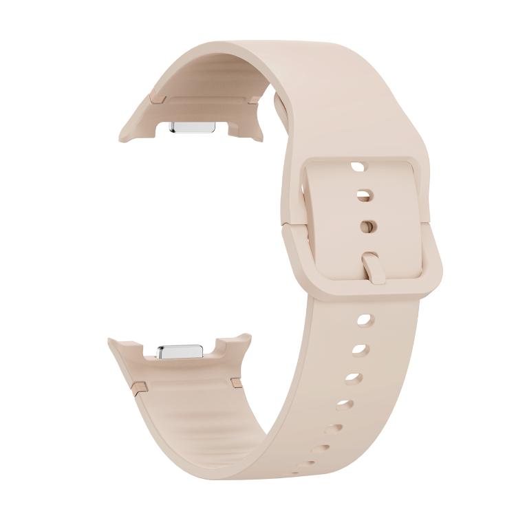 For Samsung Galaxy Watch8 40mm Diamond Bezel and Solid Color Stitched Silicone Watch Band(Starlight Silver) - free shipping - PMC TechLife - Order now!